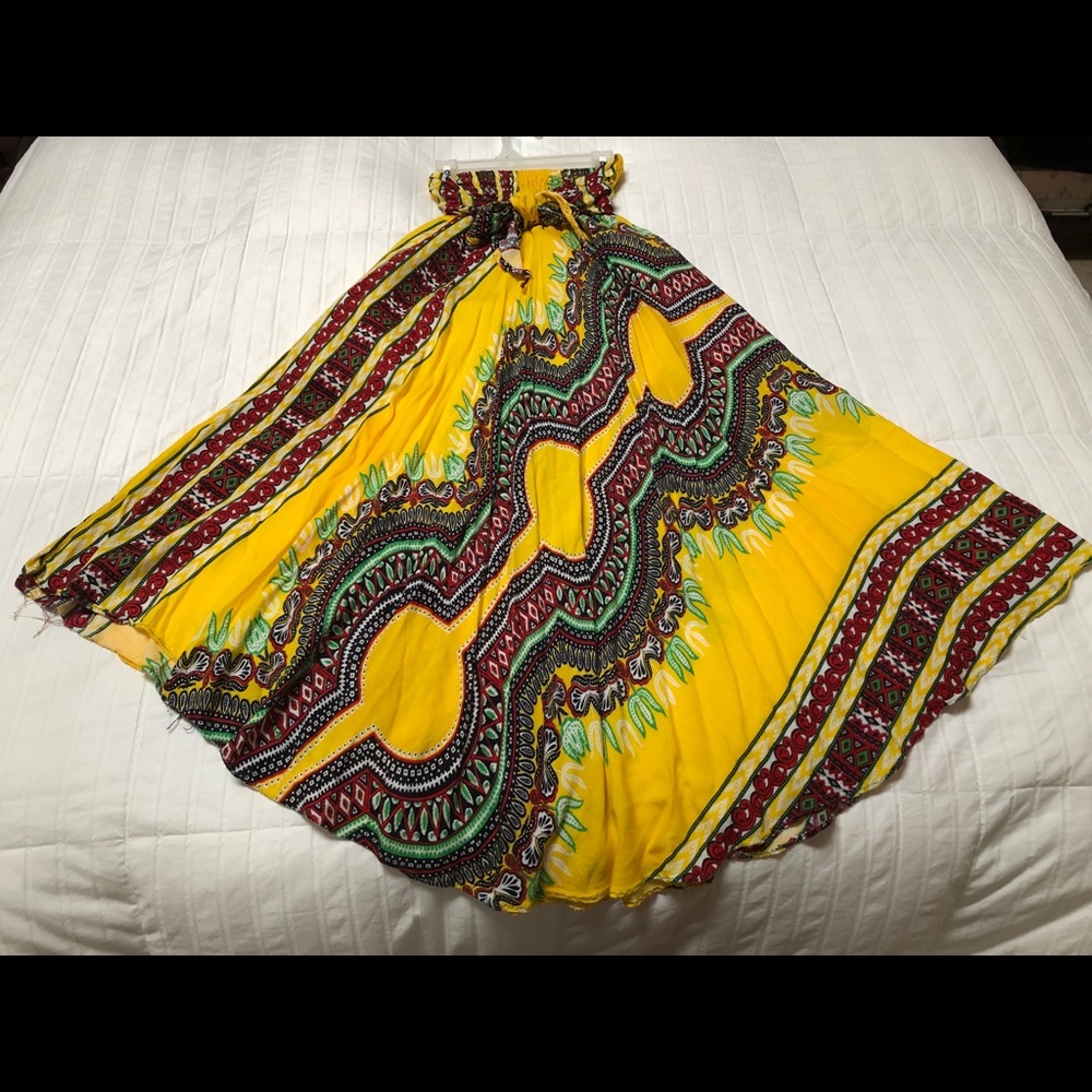 Yellow boho dress/skirt
